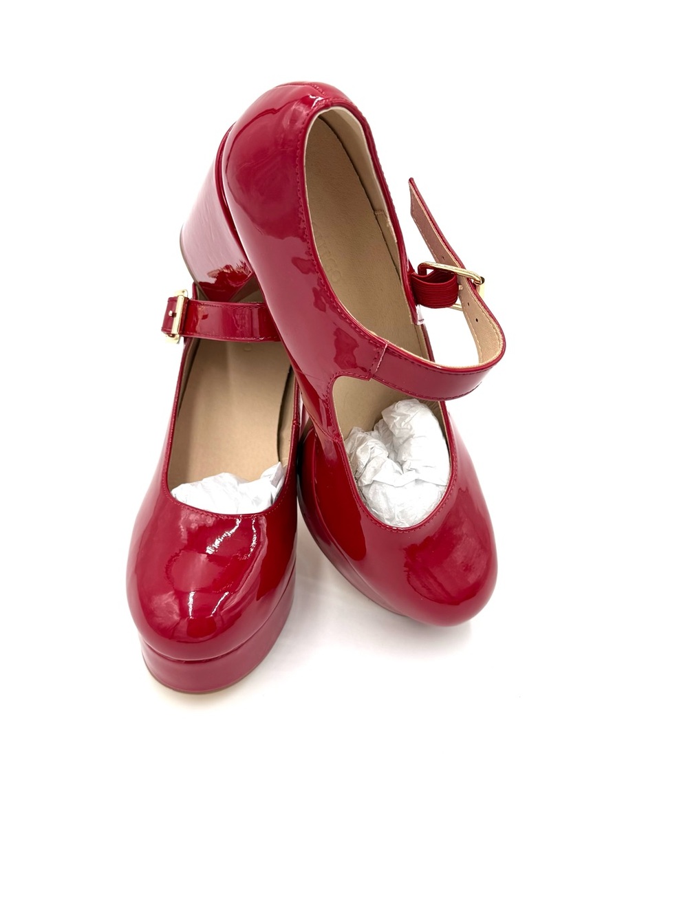 NWOT Coutgo Red Patent Leather Platform Heels Size 9